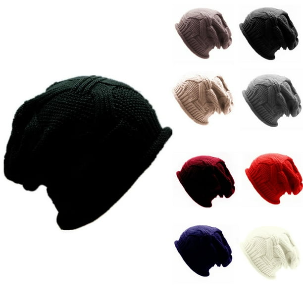 Tuscom Unisex Mens Womens Knit Wool Baggy Cap Winter Warm Hat Tuscom Unisex Mens Womens Knit Wool Baggy Cap Winter Warm Hat